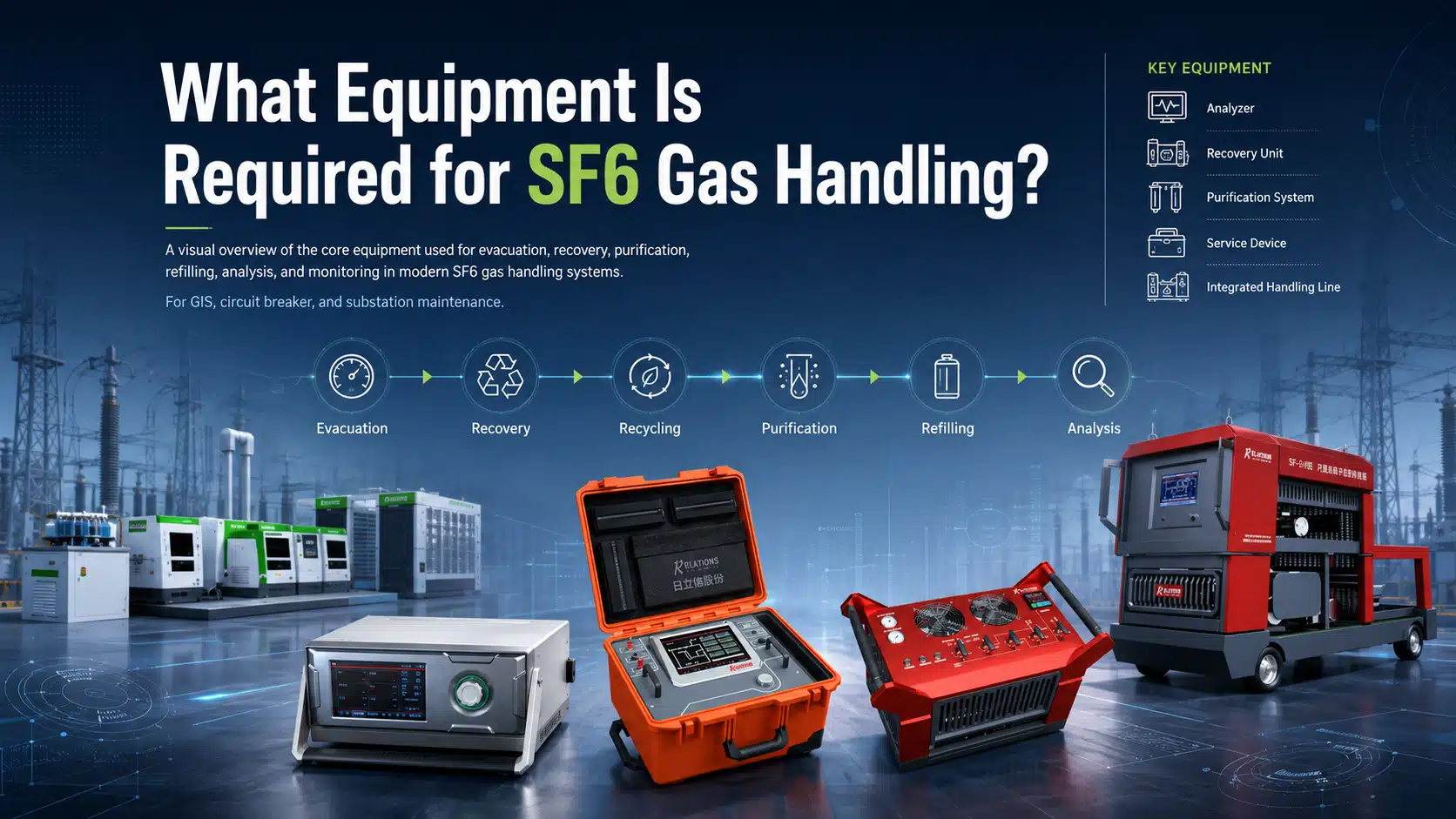 Complete SF6 gas handling equipment and process overview