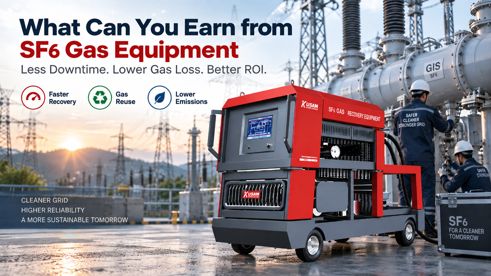 SF6 Gas Equipment used for faster gas recovery, SF6 reuse, leak monitoring, and lower operating costs.